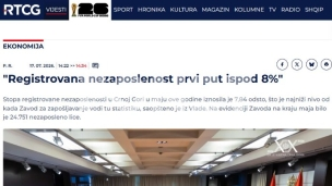 Nezaposlenost ispod osam odsto